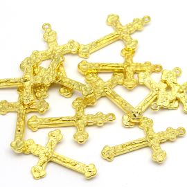 Crucifixo Plástico ABS / 59x36mm - Com Cristo Frente e Verso (11 gramas)