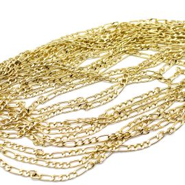 Corrente de Alumínio / 6mm - Elo Fígaro - (1 METRO)-Dourado