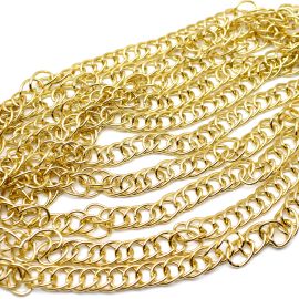 Corrente de Alumínio / 20x14mm - Elo Duplo (1 METRO)-Dourado