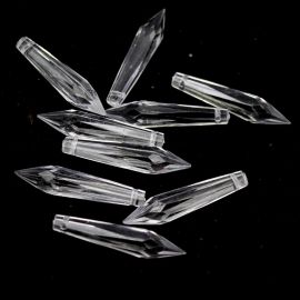 Pingente de Acrílico / 50x10mm - Gota Lápis (10 gramas) - Transparente 