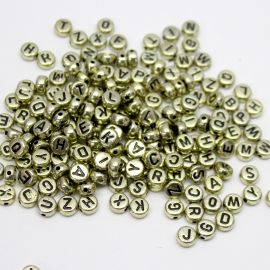 Letra Plástica Metalizada / 7mm - Redonda - Letras Diversas (20 gramas)