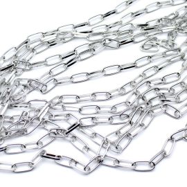 Corrente de Alumínio / 15x7mm - Oval (1 metro) - Níquel  