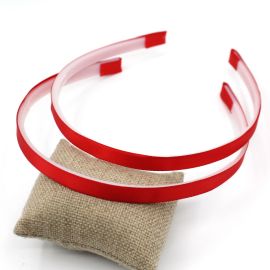 Tiara de Plástico Encapada com Fita de Cetim /  9mm (Unidade)