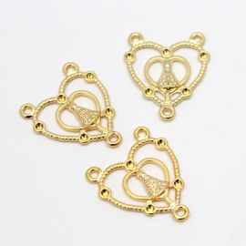 Salve Rainha de Metal / 30x25mm - N. Sra Aparecida (Unidade)	-Dourado