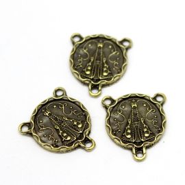 Salve Rainha de Metal / 20x19mm - N. Sra Aparecida (Unidade)