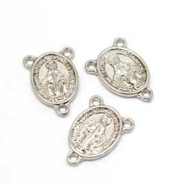 Salve Rainha de Metal / 25x18mm - N.Senhora das Graças (unidade)-Níquel