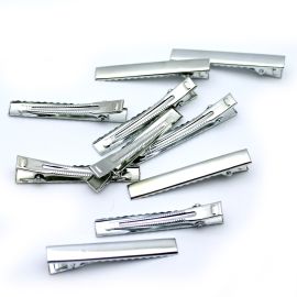 Bico de Pato / 5,5cm - Presilha Jacaré  (10 unidades)-Níquel