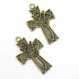 Cruz de Metal / 40x25mm - Pomba da Paz (unidade) - Ouro Velho