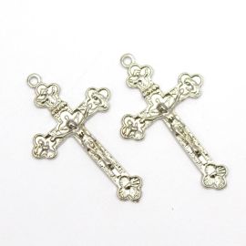 Crucifixo de Metal / 45x28mm - Com Cristo (unidade)-Níquel
