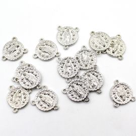 Salve Rainha de Plástico ABS Níquel / 22x25mm - N. Sra de Guadalupe (10 Gramas)