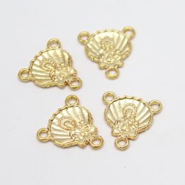 Salve Rainha de Metal / 20x20mm - São Tiago (unidade) -Dourado