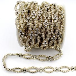 Fio de Passamanaria 14mm / com Strass Transparente (1 Metro)