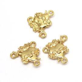 Salve Rainha de Metal / 21x21mm - Sagrado Coração (unidade) - Dourado