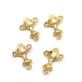 Salve Rainha de Metal / 21x15mm - Sagrada Comunhão JHS (unidade) - Dourado