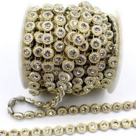 Fio de Passamanaria 10mm / com Strass Transparente (1 Metro)