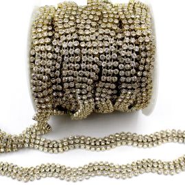 Tira de Passamanaria 11mm / com Strass Transparente (1 Metro)