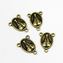 Salve Rainha de Metal / 19x15mm - N. Senhora Aparecida (unidade) - Ouro Velho