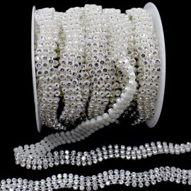 Tira de Passamanaria 11mm / com Strass Transparente (1 Metro)
