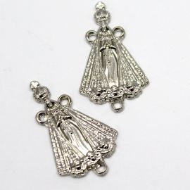 Salve Rainha de Metal / 38x22mm - N.Senhora Aparecido (unidade) - Níquel 