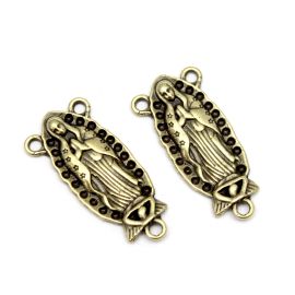 Salve Rainha de Metal / 34x16mm - N. Senhora de Guadalupe  (unidade)-Ouro Velho