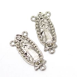 Salve Rainha de Metal / 34x16mm - N. Senhora de Guadalupe  (unidade)-Níquel