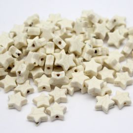 Imitação de Pedra Howlita / 10mm - Estrela (10 gramas)