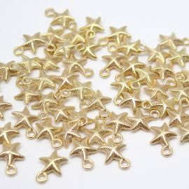 Pingente de ABS / 1° LINHA - 15x12mm - Estrela do Mar (10 unidades)-Dourado