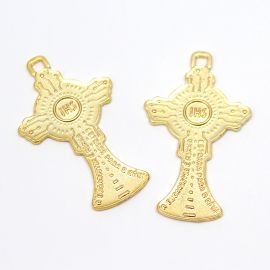 Pingente de Metal / 51x31mm - São Carlos Acutis - JHS - (UNIDADE) -Dourado