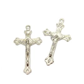 Crucifixo de Metal / 41x24mm - Com Cristo (unidade)-Níquel 