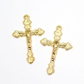 Crucifixo de Metal / 38x23mm - Com Cristo (unidade)-Dourado