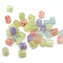 Mix Multicolorido / 11x10mm - Gelatinoso Flocado - Tubinho (10 gramas)