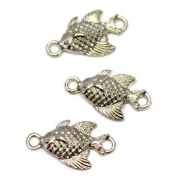 Entremeio de Metal / 23x13mm - Peixe (Unidade) - Níquel 