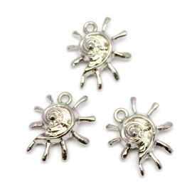 Pingente de Metal / 21x18mm - Caramujo (Unidade) -Níquel