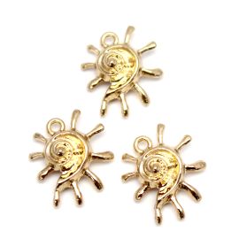 Pingente de Metal / 21x18mm - Caramujo (Unidade) -Dourado