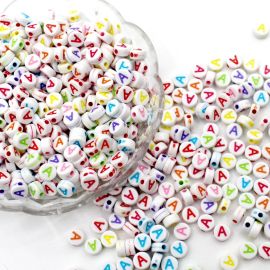 Pastilha de Plástico Branco / 7mm - SÓ LETRA (A) - (20 gramas)