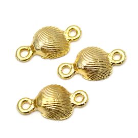 Entremeio de Metal / 21x11mm - Concha (Unidade) - Dourado