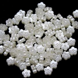 Conta de ABS Perolado / 12mm - Rosa  Margarida (10 gramas) - Marfim