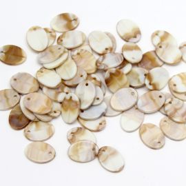 Conta Plástica Mesclada / 17x12mm - Furo Pingente (10 gramas) - Bege 