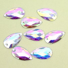 Chaton de Acrílico - Transparente Furta-Cor / Gota 28x16mm (Unidade) 