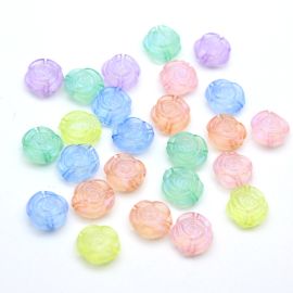 Mix Multicolorido / 17x16mm - Irisado - Botão de Rosa (10 gramas)