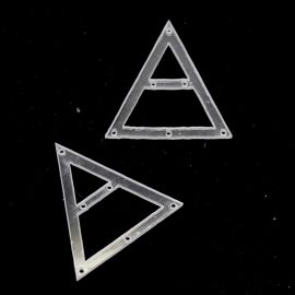 Pingente de Acrílico / 35x34mm - Triângulo (1 par)- Transparente