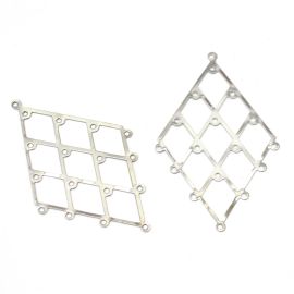 Pingente de Estamparia / 77x46mm - Losango (1 par) - Níquel 