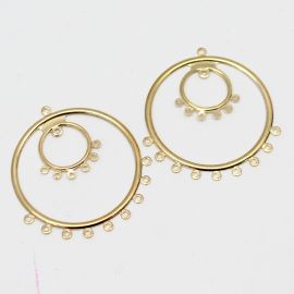 Pingente de Estamparia / 52x49mm - Redondo (1 par) -Dourado