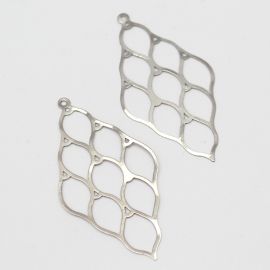 Pingente de Estamparia / 67x35mm - Losango (1 par) - Níquel 