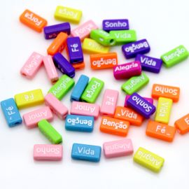 Mix Multicolorido / 7x15mm - Pastilha Leitosa - Palavras em Português - Colorido (20 gramas)