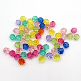 Mix Multicolorido / 10mm - Transparente - Bola Facetada (20 gramas)