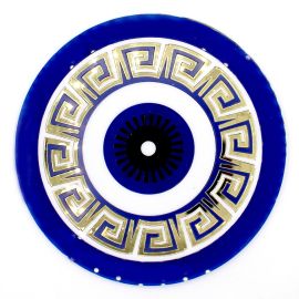 Base de Acrílico / 18cm - Redonda (Peças de Encaixe) - Olho Grego (unidade) - Azul Bic