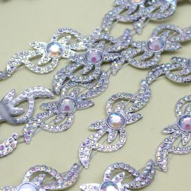 Passamanaria Plástica / 23mm - com Detalhe em Strass (1 Metro)