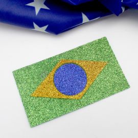 Tema Brasil / Kit em E.V.A com Glitter - BANDEIRA 10,5X6CM