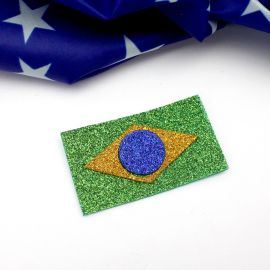 Tema Brasil / Kit em E.V.A com Glitter - BANDEIRA 7X4CM